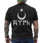 Schlichtes Göktürk Alttürkische Schrift T-Shirt mit Rückendruck