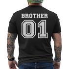 Schwarzes Kurzärmliges Herren-T-Kurzärmliges Herren-T-Shirt Brother 01, Sportliches Design für Brüder