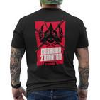 Schwarzes Kurzärmliges Herren-T-Kurzärmliges Herren-T-Shirt mit Mishima Zaibatsu-Design in Rot, Fanartikel