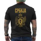 Serbia Serbian Serb Srbija Eagle T-Shirt mit Rückendruck