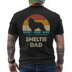 Sheltie Dad For Sheltie Dogintage T-Shirt mit Rückendruck