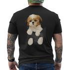 Shih Tzu Puppy In Pocket T-Shirt mit Rückendruck