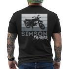 Simson Driver Ddr Moped Two Stroke S51 Vintage T-Shirt mit Rückendruck