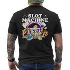 Slotmaschine Queen Casino Las Vegas Gambling T-Shirt mit Rückendruck