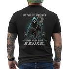So Viele Idioten Und Nur Eine Sense Sarcasmus Reaper Black T-Shirt mit Rückendruck