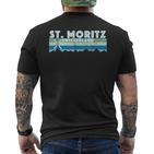 St Moritz Ski Illustration Retro Vintage St Moritz T-Shirt mit Rückendruck