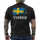 Sweden Sweden Elk Viking Scandinavia Sverige Norden T-Shirt mit Rückendruck