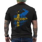 Sweden Flag Sverige Flag Elk Sweden T-Shirt mit Rückendruck