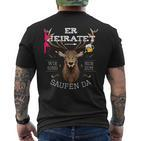 Team Groom Running Deer Stag Party Jga S T-Shirt mit Rückendruck