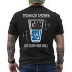Technisch Gesehen Immer Voll Chemiker Chemie Science Black T-Shirt mit Rückendruck