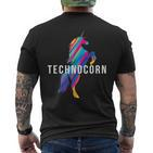 Technocorn I Electronic Raver Music Dj Festival Unicorn T-Shirt mit Rückendruck