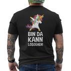 With Text 'Bin Da Kann Losgehen' T-Shirt mit Rückendruck