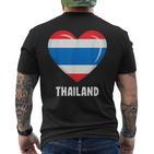 Thailand Flag Thai T-Shirt mit Rückendruck