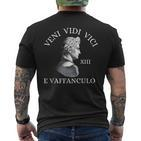 Veni Vidi Vici Xiii E Vaffanculo Black T-Shirt mit Rückendruck