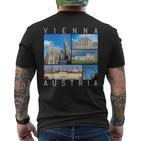 Vienna Austria Souvenir Vienna Famous Landmarks T-Shirt mit Rückendruck