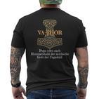 Viking Papaa-Thor Hammersbald God Der Unpatience T-Shirt mit Rückendruck