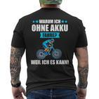 Warum Ich Ohne Akku Fahre: Berge Kurzärmliges Herren-T-Kurzärmliges Herren-T-Shirt für Radfahrer
