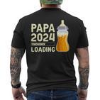 'Werdender Papa Zututkunft Papa Papa 2024 Loading' T-Shirt mit Rückendruck