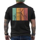 Wind Power Wind Energy Wind Wheels Vintage Retro T-Shirt mit Rückendruck