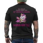 Witziges Einhorn Kurzärmliges Herren-T-Kurzärmliges Herren-T-Shirt: Toll Menschenschubsen, Ideal für Einhornfans