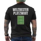 Worlds Best Platzwart Greenkeeper Football Pitch T-Shirt mit Rückendruck