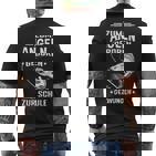 Zum Angeln Geboren Zur Schule Gezwungen Angler Angelfan T-Shirt mit Rückendruck