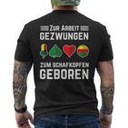 Zum Schafkopfen Geboren Kartenspiel Schafkopf & Doppelkopf T-Shirt mit Rückendruck