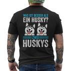 Zwei Husky Dog Husky T-Shirt mit Rückendruck