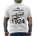 100 Geburtstag 100 Jahre Alt Legendär Seit April 1924 T-Shirt mit Rückendruck
