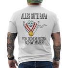 Alles Gute Papaon Deinem Besten Schwimmeratertag T-Shirt mit Rückendruck