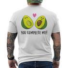 Avocado You Complete Me Vegan Partner Look Avocado T-Shirt mit Rückendruck
