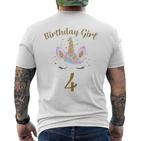 Children's Geburtstags 4 Jahre Mädchen Unicorn T-Shirt mit Rückendruck