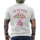 Children's Ich Bin Schon 4 Unicorn T-Shirt mit Rückendruck