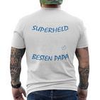 Children's Superhero Bester Papa Der Welt 80 T-Shirt mit Rückendruck