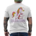 Dadacorn Einhorn Papa Und Baby Weihnachten Papa T-Shirt mit Rückendruck