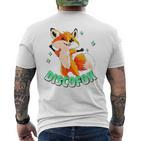 Discofox Disco Fox X Lustiger Fuchs Sonnebrille Tanzen Tanz T-Shirt mit Rückendruck