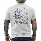 Dragon Ausmalen Und Selbst Bemalen Paint T-Shirt mit Rückendruck
