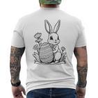 Easter Bunny Ausmalen Und Selbst Bemalen T-Shirt mit Rückendruck