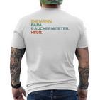 Ehemann Papa Räuchermeister Held Retro Grillmeisterintage Raglan T-Shirt mit Rückendruck