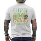 Florida Ruft Mich Und Ich Muss Gehen Florida White T-Shirt mit Rückendruck