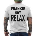 Frankie Say Relax Retro Vintage Style Blue T-Shirt mit Rückendruck