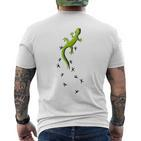 Für Echsen & Reptilien Fans Kletternder Salamander Gecko T-Shirt mit Rückendruck
