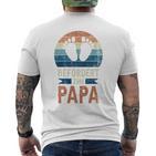 Für Papa Zur Geburt Frischgebackener Papa Retro T-Shirt mit Rückendruck