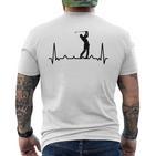 Golfspieler-Herzschlag-Motiv Kurzärmliges Herren-T-Kurzärmliges Herren-T-Shirt, Weiß für Golffans