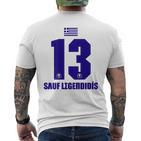 Greece Sauf Legend Legend Legdis Son Name T-Shirt mit Rückendruck