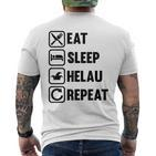 Helau Carnival Eat Sleep Repeat Carnival Carnival T-Shirt mit Rückendruck