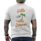 Hello Summer – Mit Sand Meer Sonnenschirm Und Palmenstimmung T-Shirt mit Rückendruck