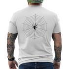 Herren Kurzärmliges Herren-T-Kurzärmliges Herren-T-Shirt mit Spinnennetz-Print, Weiß, Trendy Design