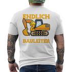 Kinder Endlich 2 Jetzt Bin Ich Der Bauleiter 2Nd Birthday Party T-Shirt mit Rückendruck