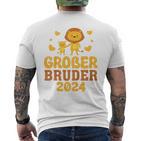 Kinder Ich Werde Ein Großer Bruder 2024 Lion Big Brother 2024 T-Shirt mit Rückendruck